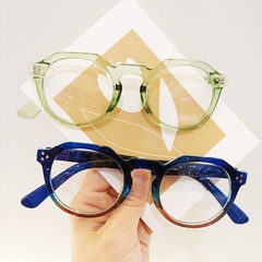 Retro round frame anti-blue light flat mirror plain flat glasses
