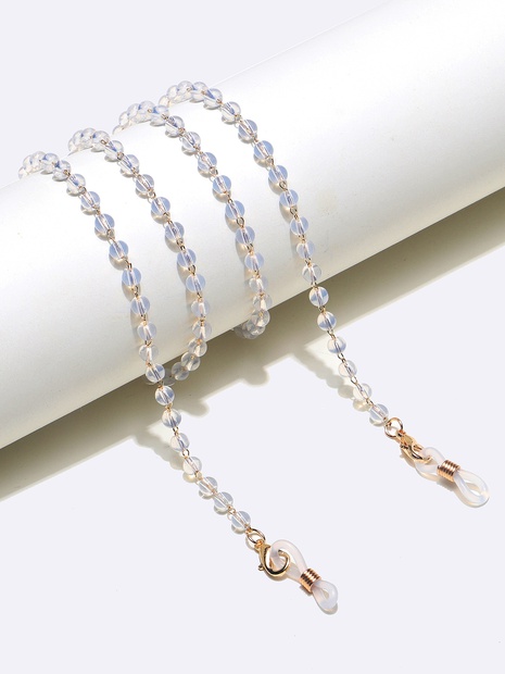 chaîne de lunettes de perles d'opale simple's discount tags