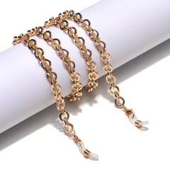 simple gold round thick aluminum chain glasses rope