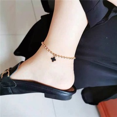 Mode coréenne Sweet OL Simple bracelet de cheville en acier titane à chiffres romains