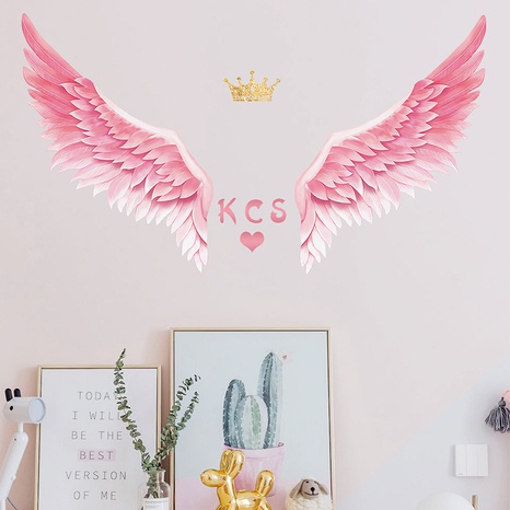 new fashion cartoon pink feather crown wall stickers's discount tags