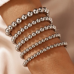 fashion new simple punk style round bead bracelet set