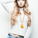 fashion new exaggerated long yellow natural stone crystal sweater chainpicture11