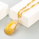 fashion new exaggerated long yellow natural stone crystal sweater chainpicture13