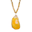fashion new exaggerated long yellow natural stone crystal sweater chainpicture18