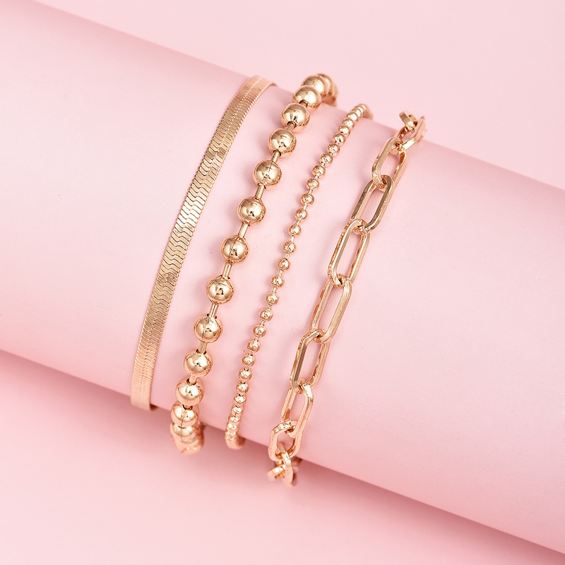 Mode einfache Perlenkette Armband Set