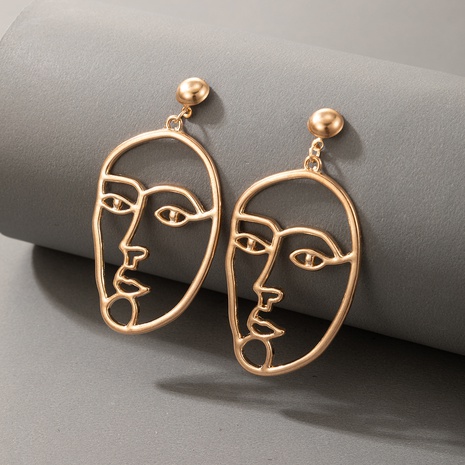simple exaggerated abstract face hollow earrings's discount tags