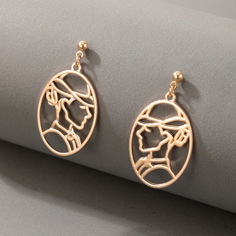 fashion abstract face hollow earrings's discount tags