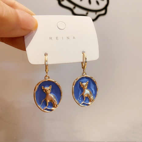 Fashion cat alloy earrings wholesale NHXI331418's discount tags