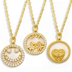 Fashion heart-shape copper zircon necklace