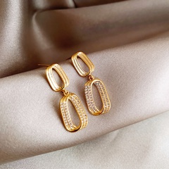 Geometric full diamond earrings