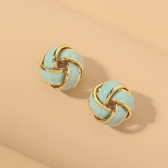 fashion enamel glazed woven ball small earrings