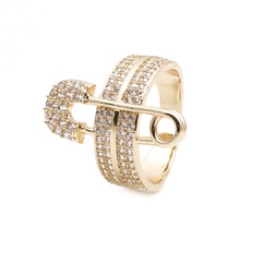 fashion inlaid zircon paper clip opening ring