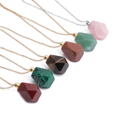 Fashion semi-precious stone crystal aromatherapy bottle necklace