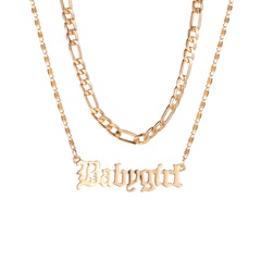 fashion double-layer letter necklace