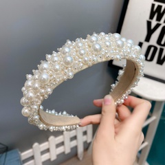 Korean wide brim irregular pearl hairband
