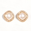 Korea Square Pearl Diamond Earrings Wholesalepicture9