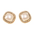 Korea Square Pearl Diamond Earrings Wholesalepicture10