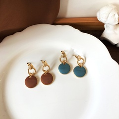 Simple round oil drop alloy earrings wholesale