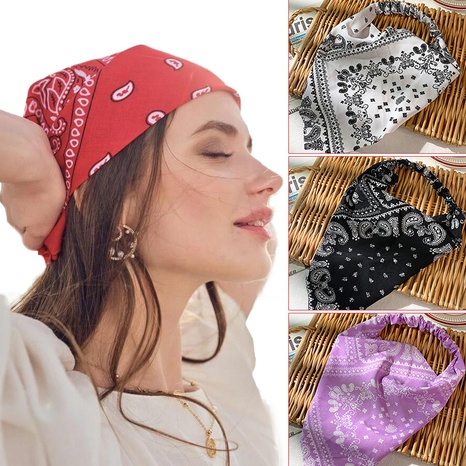 Simple wide elastic triangle scarf headband NHOF332861's discount tags