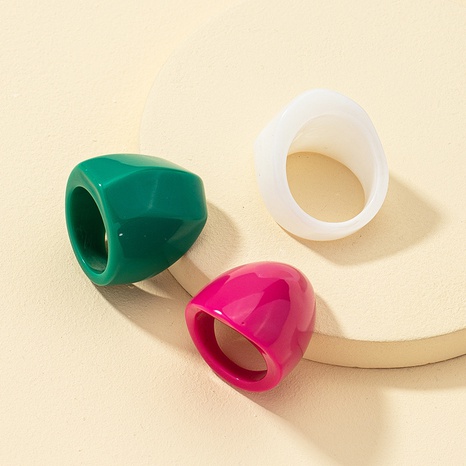conjunto de anillos de acrílico multicolor de moda's discount tags