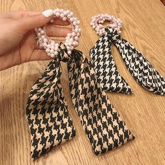 Korean fashion plaid ribbon hair scrunchies