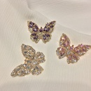Broche diamant papillon couleur rose violetpicture13