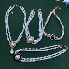 Retro geometrische Perlenkette Halskette