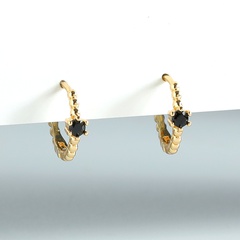 fashion copper inlaid zircon earrings