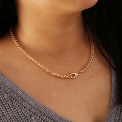 Fashion geometric thick chain tassel necklace