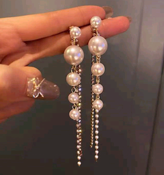 Aretes de perlas de diamantes coreanos
