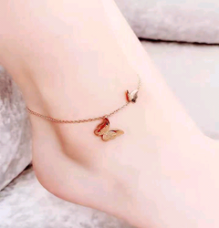 Korean butterfly titanium steel anklet