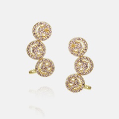 Fashion geometric zircon copper earrings wholesale