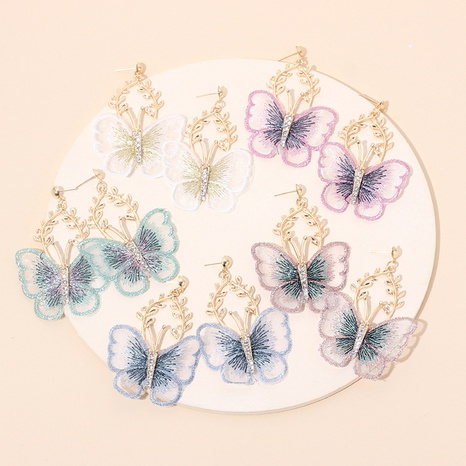 Fashion metal lace butterfly earrings wholesale's discount tags