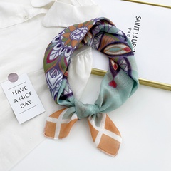 Fashion cotton linen small square silk scarf wholesale