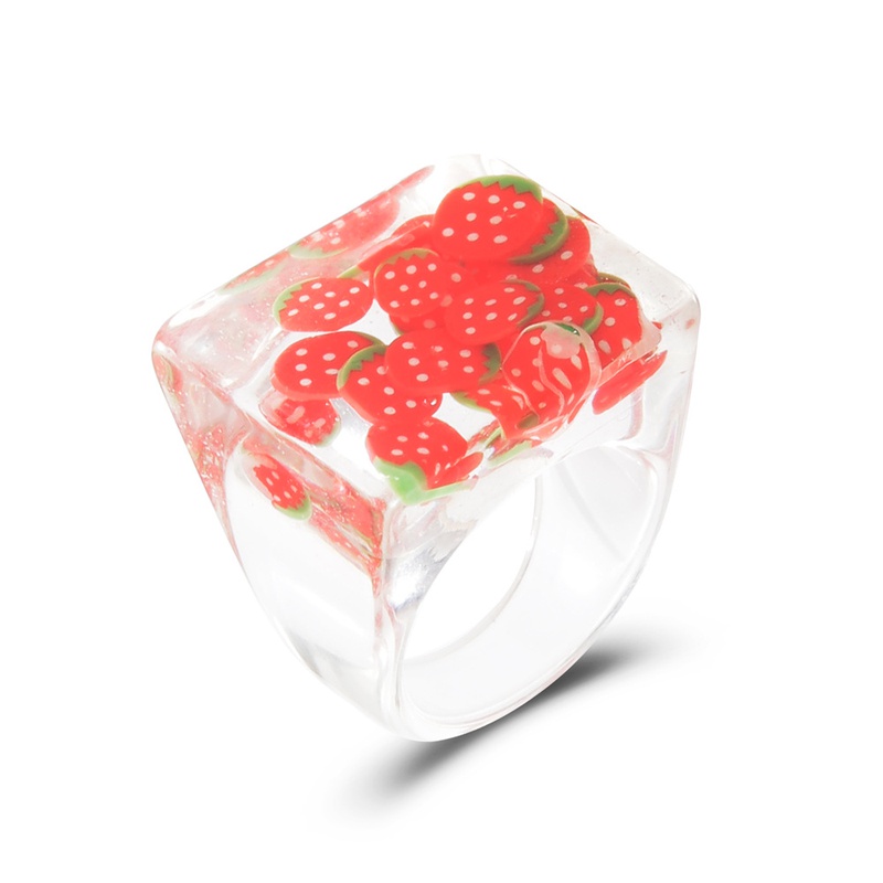 einfache transparente Frucht quadratischen Acrylring Grohandel