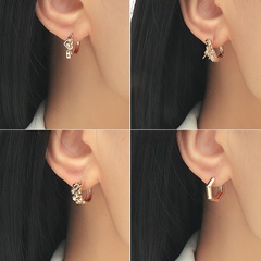 Fashion bow copper inlaid zircon earrings wholesale