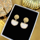 Fashion metal sequin semicircle rhinestone alloy earrings wholesalepicture16