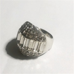 wholesale retro geometric micro diamond wide ring