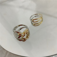 fashion geometric knotted double color ring ring set