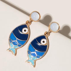 bohemian beach wind blue fish fashion wild earrings