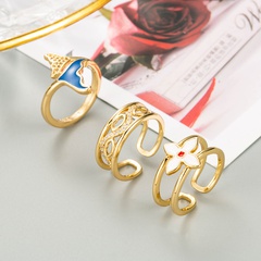 fashion multilayer fishtail flower dripping ring wholesale