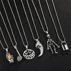 Fashion Skull Hollow Clown Face Alloy Necklace