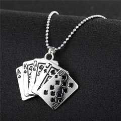Fashion geometric playing card alloy necklace wholesale