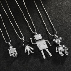 Fashion bear spaceman alloy necklace wholesale