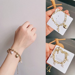 Korean style heart gold pearl bracelet wholesale