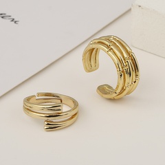 Fashion copper multilayer geometric bamboo ring wholesale