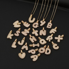 Fashion English letters copper inlaid zircon necklace wholesale