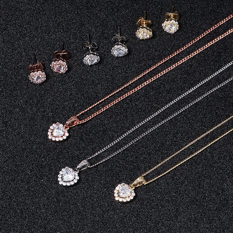 Retro-Mode-Stil Anhänger Liebe Halskette Ohrringe Set's discount tags