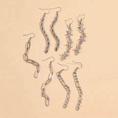 Fashion chain alloy earrings four-piece set